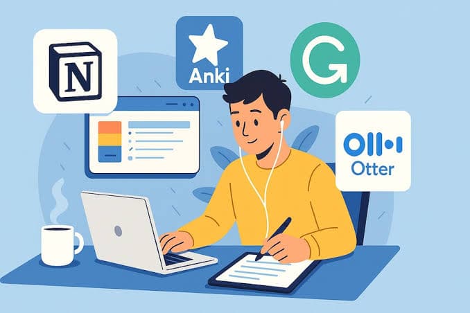 Student using the best apps for students to organize notes and study smarter